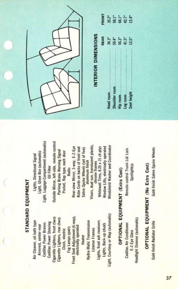 1956 Cadillac Salesmans Data Book Page 54